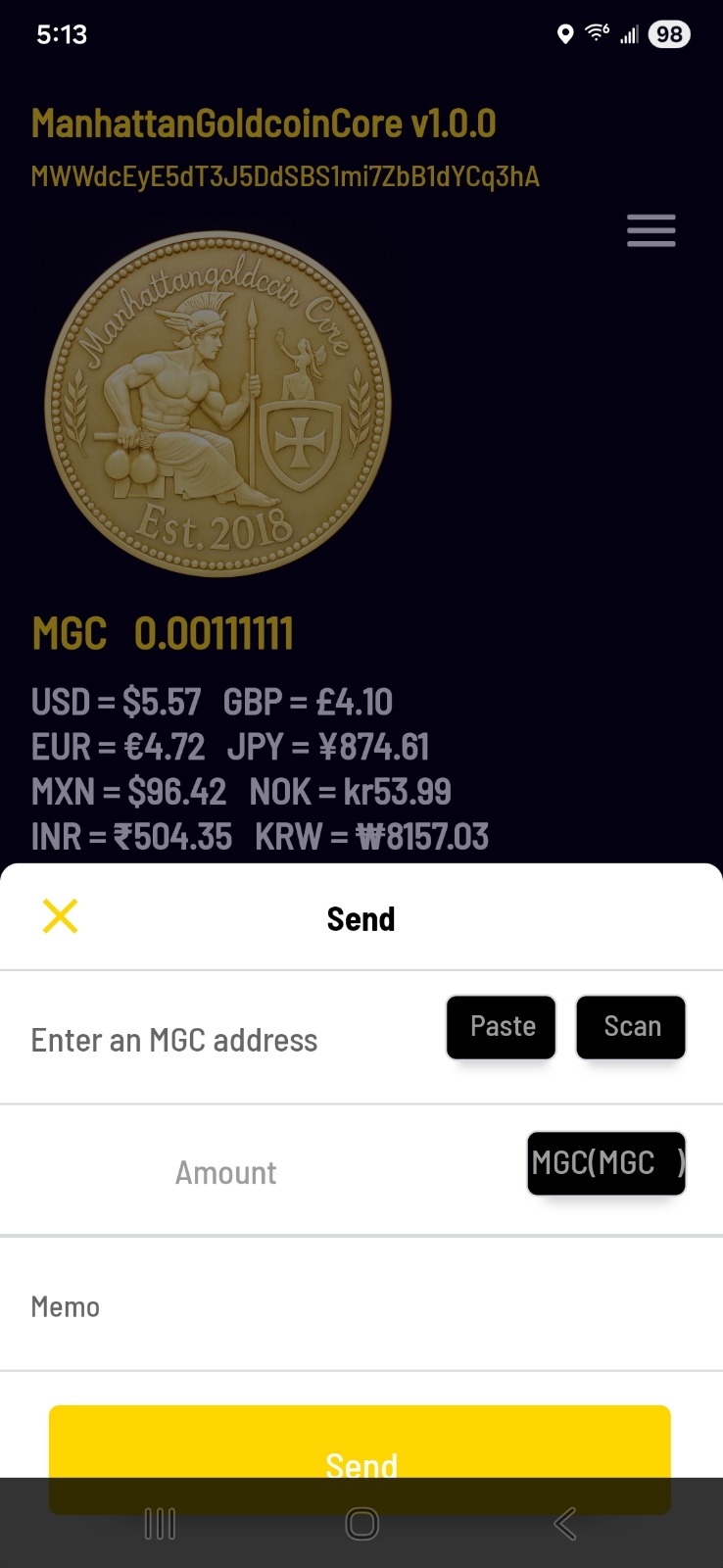 ManhattanGoldcoinCore App